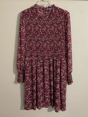 Draper James RSVP Long-Sleeve Smocked Floral Dress  XL